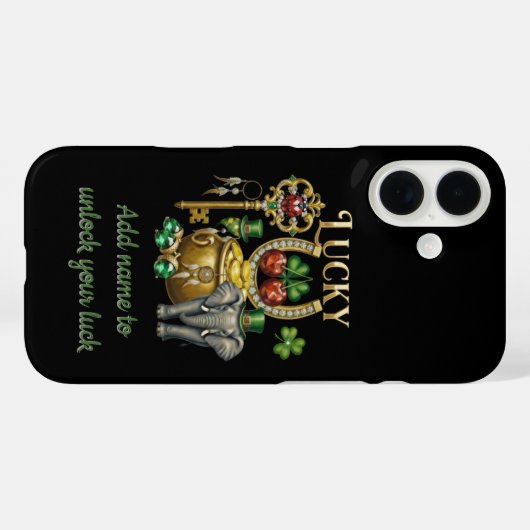 Unlock your luck personalized golden charms Case-Mate iPhone case (Achterkant (horizontaal))