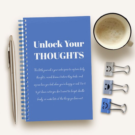 Unlock Your Thoughts | Minimal Journal - Blue Notitieboek