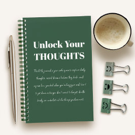 Unlock Your Thoughts | Minimal Journal - Green  Notitieboek