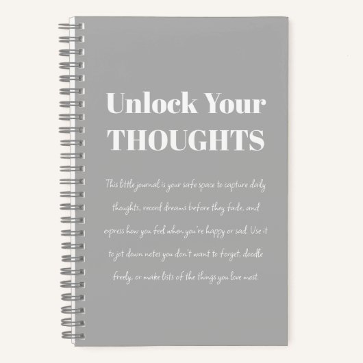 Unlock Your Thoughts | Minimal Journal Notitieboek (Voorkant)