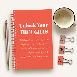 Unlock Your Thoughts | Minimal Journal - Red Notitieboek