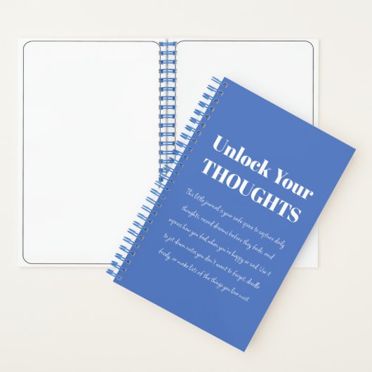 Unlock Your Thoughts Motivational Blue Notebook  Notitieboek (Binnen)