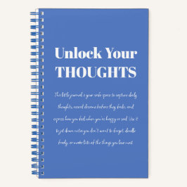 Unlock Your Thoughts Motivational Blue Notebook Notitieboek