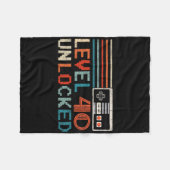 Unlocked Level 40 Birthday Boy Video Game Controll Fleece Deken (Voorkant (Horizontaal))