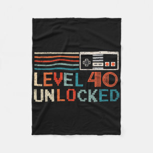 Unlocked Level 40 Birthday Boy Video Game Controll Fleece Deken