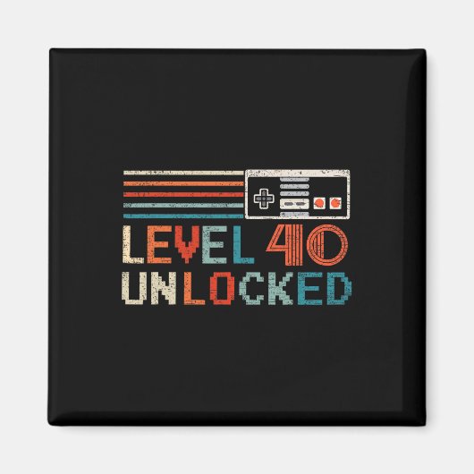 Unlocked Level 40 Birthday Boy Video Game Controll Magneet (Voorkant)