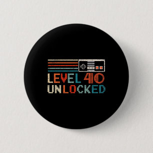Unlocked Level 40 Birthday Boy Video Game Controll Ronde Button 5,7 Cm
