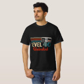Unlocked Level 40 Birthday Boy Video Game Controll T-shirt (Voorkant volledig)