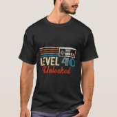 Unlocked Level 40 Birthday Boy Video Game Controll T-shirt (Voorkant)