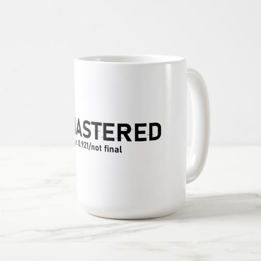 Unmastered Audio T-shirt - Creative Glitch Style Koffiemok (Voorkant rechts)