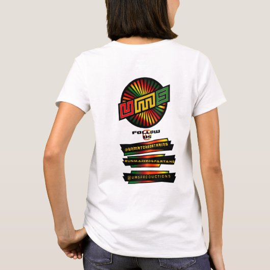 UnMatchedStrains de Basis T-Shirt van de Vrouwen (Achterkant)