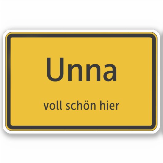 Unna Aufkleber Sticker Autoaufkleber (Voorkant)