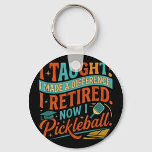 Unny gepensioneerde onderwijzer pickleball speler sleutelhanger