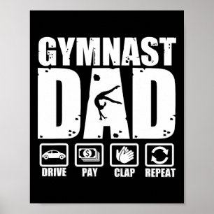 Unny Gymnast Dad Trotse Gymnastiek Vader Humor Vet Poster