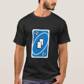 UNO Blue Draw Two Kaart T-shirt (Voorkant)
