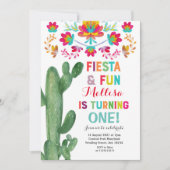 Uno Fiesta Eerste Verjaardag Cactus Party Kaart (Voorkant)