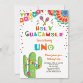 Uno Fiesta Eerste Verjaardag Uitnodiging Cactus Pa (Voorkant)