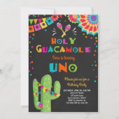 Uno Fiesta Eerste Verjaardag Uitnodiging Cactus Pa (Voorkant)