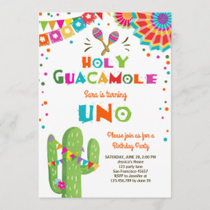 Uno Fiesta First Birthday, Cactus Party Kaart