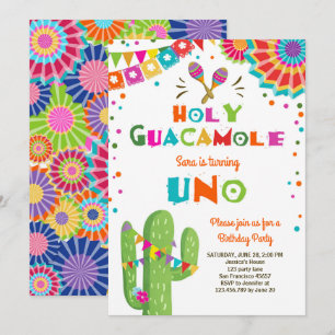 Uno Fiesta First Birthday, Cactus Party Kaart
