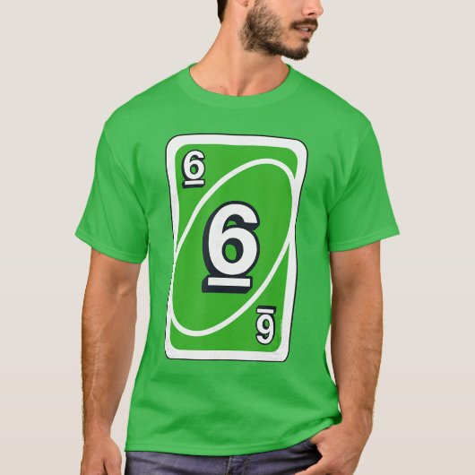 UNO Halloween Groen 6 Kaart T-shirt (Voorkant)