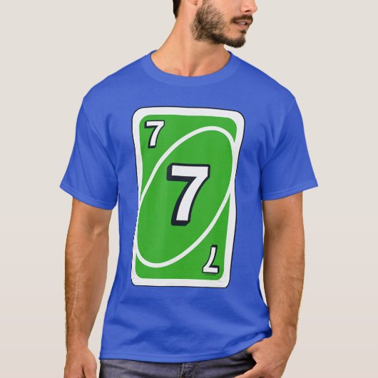UNO Halloween Groene 7 Kaart T-shirt (Voorkant)