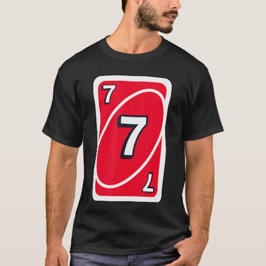 UNO Halloween Rode 7 Kaart T-shirt (Voorkant)