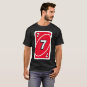 UNO Halloween Rode 7 Kaart T-shirt (Voorkant volledig)