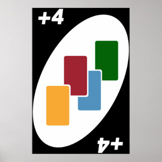 Uno Kaart Game Draw Vier Poster