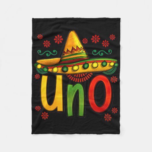 Uno Mijn eerste Mexicaanse verjaardag Cinco de May Fleece Deken (Voorkant)