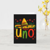 Uno Mijn eerste Mexicaanse verjaardag Cinco de May Kaart (Gele Bloem)