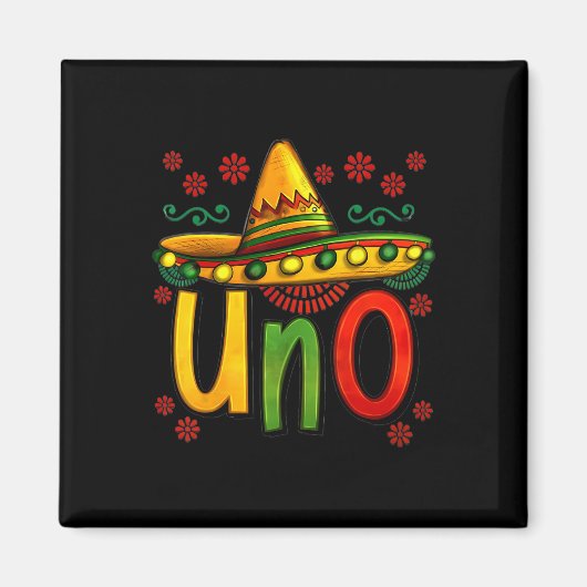 Uno Mijn eerste Mexicaanse verjaardag Cinco de May Magneet (Voorkant)