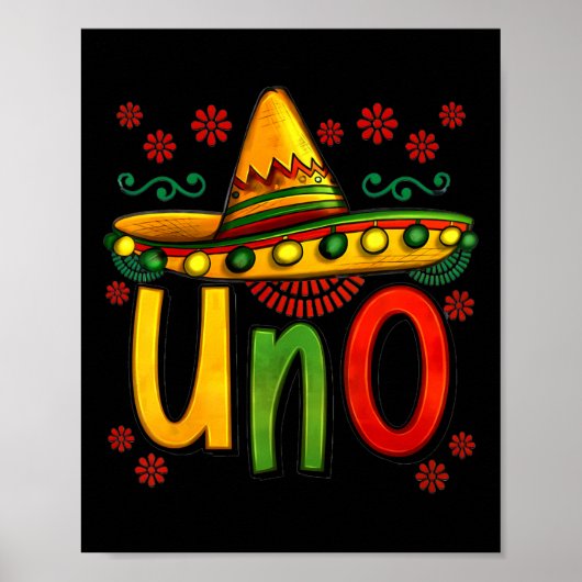 Uno Mijn eerste Mexicaanse verjaardag Cinco de May Poster (Voorkant)