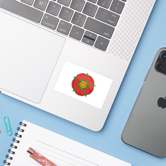 Unofficial flag of Lancashire,England (until 2008) Sticker (Laptop met iPhone)