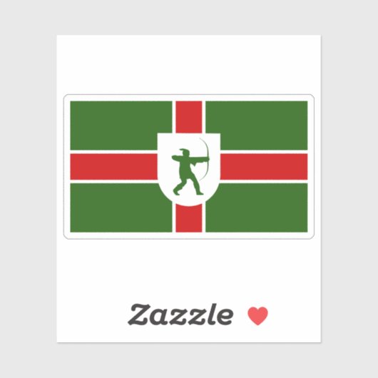 Unofficial flag of Nottinghamshire county, England Sticker (Vel)