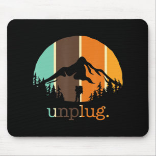Unplug Hiking Lover Fun Outdoor Hiker Mountain Cl Muismat