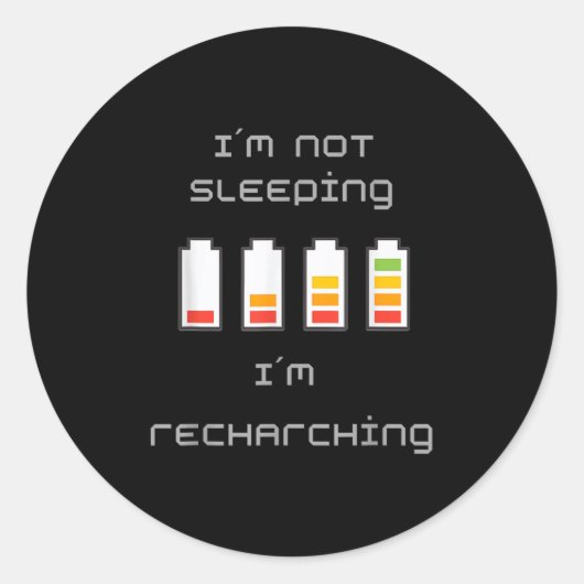 Unplugged &amp; Energized_ Cool Battery Design  Ronde Sticker (Voorkant)