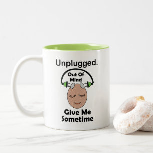 Unplugged Buiten Geest Geef Me Soms Grappig Tweekleurige Koffiemok