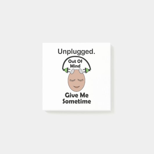 Unplugged Buiten Mijn Geest Geef Me Soms Grappig Post-it® Notes (Voorkant)