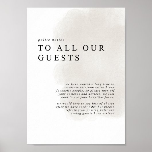 Unplugged ceremonie, geen telefoonbord poster (Voorkant)