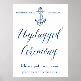 Unplugged ceremonie, Nautical Wedding-teken Poster