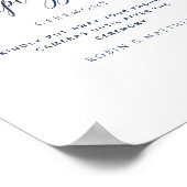 Unplugged Ceremony Berry Blue Burgundy Floral Sign Poster (Hoek)