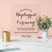 Unplugged Ceremony Black White Wedding Acryl Bord (Huwelijk)