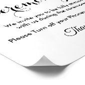 Unplugged Ceremony Black White Wedding Poster (Hoek)