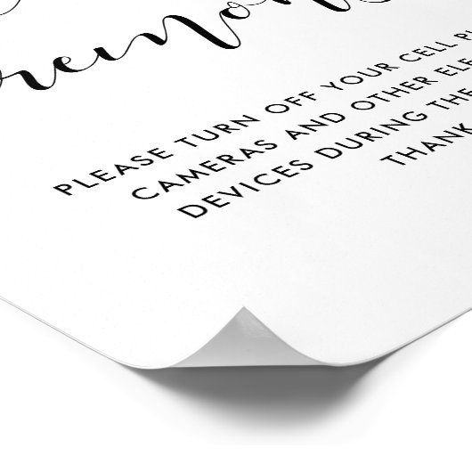 Unplugged ceremony bruiloft bord poster