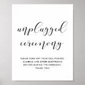 Unplugged ceremony bruiloft bord poster