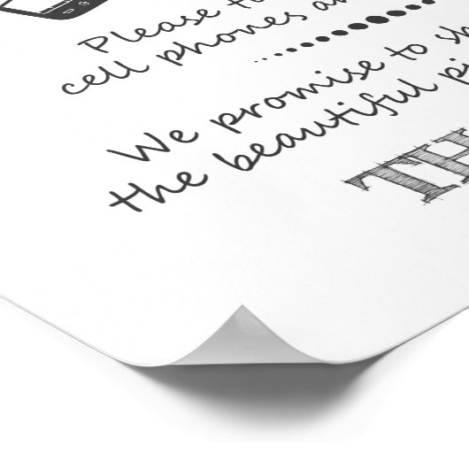 Unplugged ceremony bruiloft poster Ceremony-teken (Hoek)