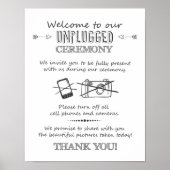 Unplugged ceremony bruiloft poster Ceremony-teken (Voorkant)