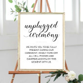 Unplugged Ceremony Elegant Script Wedding Sign Poster