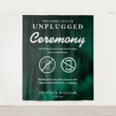 Unplugged Ceremony Emerald Green Backdrop Wandkleed (Voorkant)